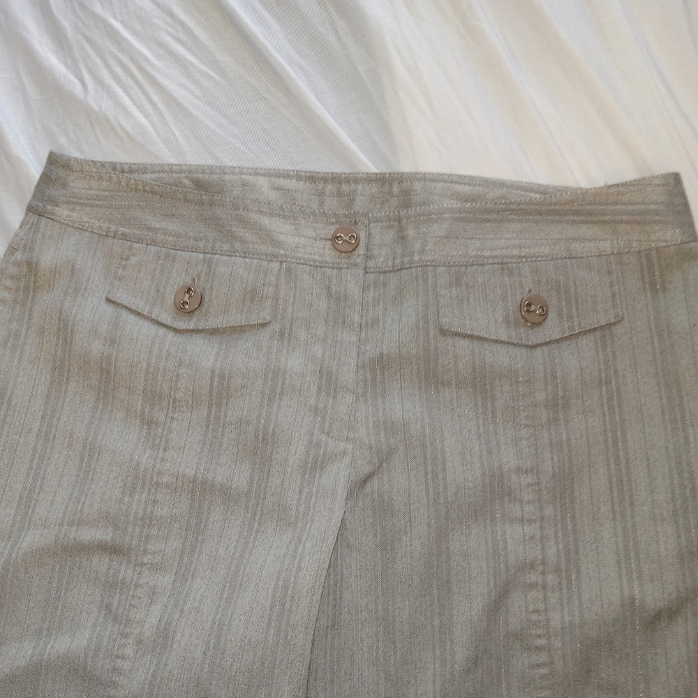 Low-rise FLARE PINSTRIPE PANTS